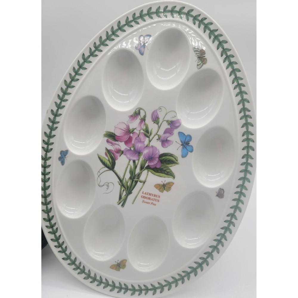 Portmeirion Botanic Garden Egg Serving Tray Sweet Pea Deviled Egg Plate